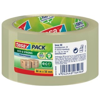 Packband Tesa tesapack 58153, Eco + Strong, 50mm x 66m, transparent