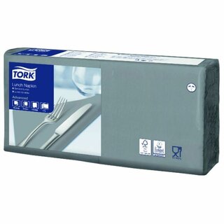Servietten Tork 477869, Maße: 33 x 33cm, 3lagig, grau,...