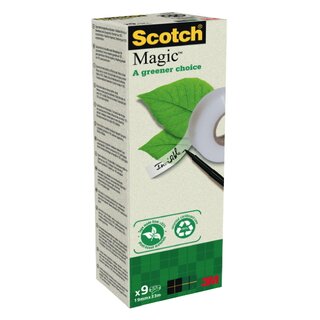 Klebefilm Scotch Magic A greener choice 90019339, 19 mm x 33 m, 9 Rollen