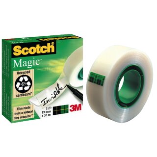 Klebefilm Scotch Magic M8101933, 19 mm x 33 m, matt, 1 Rolle Klebefilm