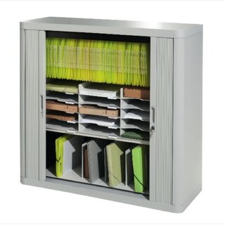 Rollladenschrank Paperflow, Mae: 104,5 x 110 x 41,5cm, grau