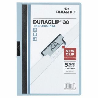 Klemmmappe Durable Duraclip 2200, A4, Fassungsvermgen: 30 Blatt, hellblau