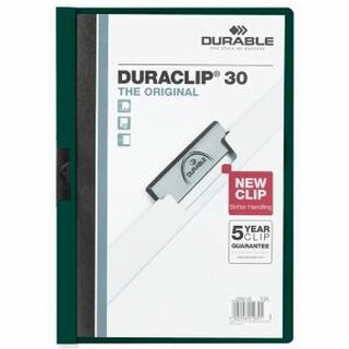 Klemmmappe Durable Duraclip 2200, A4, Fassungsvermgen: 30 Blatt, petrol