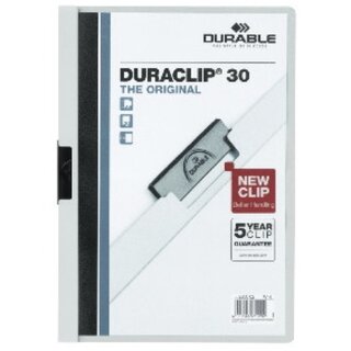 Klemmmappe Durable Duraclip 2200, A4, Fassungsvermgen: 30 Blatt, wei