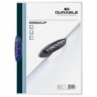 Klemmmappe Durable Swingclip 2260, A4, Fassungsvermögen: 30 Blatt, blau