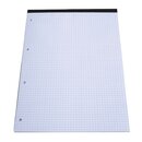 Notizblock A4, kariert, holzfrei, ohne Deckblatt, 4fach...