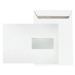 Versandtaschen C5 162x229mm mit Fenster SK 90g weiß 500St