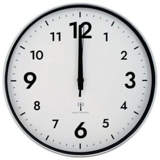 Wanduhr, Batteriebetrieb, Funk, Ø: 31 cm, ABS/PC, silber,...