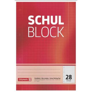 Notizblock, kariert mit Rand, A4, 70 g/m, Papier, wei, 10 x 50 Blatt