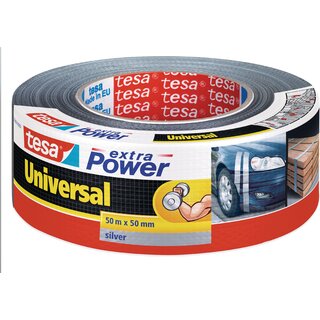 Gewebeband extra Power Universal, sk, 50 mm x 50 m, silber