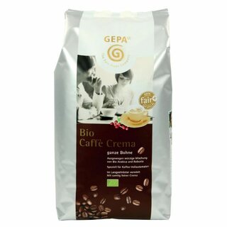 Bio-Kaffee GEPA Caffè Crema, ganze Bohne, 1000 g