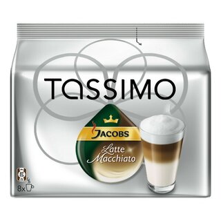 Packung mit 8 Kaffee- und 8 Milchschaum-T-Discs fr 8 Portionen