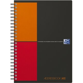 Adressbuch INTERNATIONAL, PP, gefllt, A5, grau/orange/rot