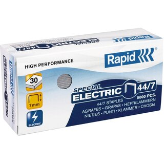 Heftklammer, ELECTRIC, 5 x 5.000 Stück, 44/7, verzinkt