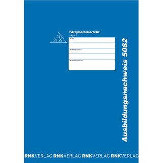 Ausbildungsnachweis, Block, A4, Einband: azurblau, 28 Blatt