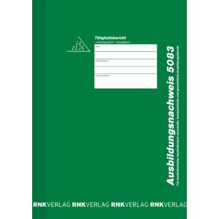 Ausbildungsnachweis, Heft, A4, 1fach, Einband: smaragdgrn, 28 Blatt