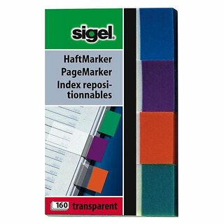 Haftmarker Sigel HN671, 4-farbig, 50 x 80mm, sortiert, 10 Stck