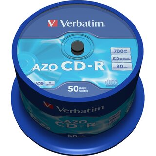CD-R Verbatim 43343, 700MB, 80Min, 52x, Slim Case, 4x50 Stck