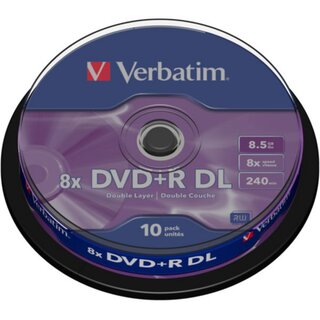 DVD+R, Double Layer, Spindel, einmalbeschreibb., 8,5 GB,...