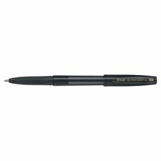 Kugelschreiber Pilot BPS-GG-M-B Super Grip, Strichstrke: 0,4mm, schwarz