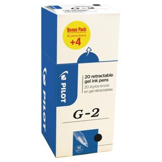 Gelschreiber Pilot G2, Strichstärke: 0,7mm, schwarz, 20...