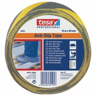 Antirutschband Tesa 60951, 50mm x 15m, gelb/schwarz
