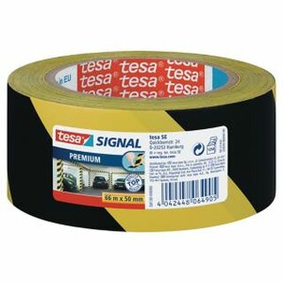 Klebeband Tesa 58130, Signalband, PVC, 50mm x 66m, gelb/schwarz