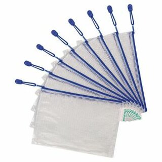 PVC Tasche Tarifold 509021, mit Zipper, A5, blau, 8 Stck