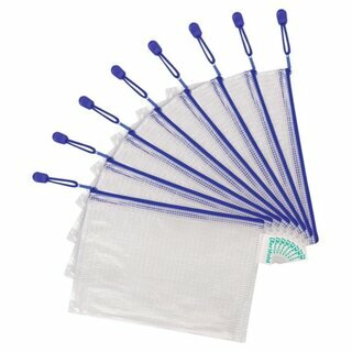 PVC Tasche Tarifold 509021, mit Zipper, A5, blau, 8 Stück