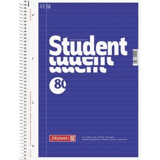 Collegeblock Brunnen 67941, A4, liniert, 70g, 4fach gelocht, 80 Blatt