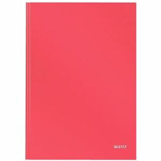 Notizbuch Leitz 4664 Solid, A4, kariert, glnzend laminiert, 80 Bl, rot