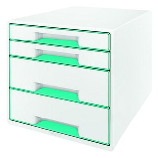 Schubladenbox Leitz 5213 WOW, 4 Schubladen, weiß/eisblau