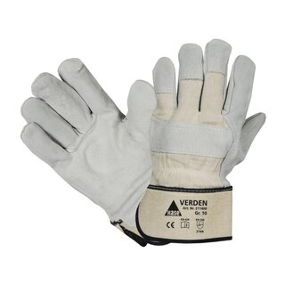 Handschuhe Hase Verden, Leder, Größe 11, grau/beige, 1 Paar