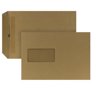 Versandtaschen C5 162x229mm mit Fenster SK 90g braun 500St