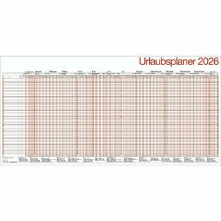 Bhner Urlaubsplaner UP12, f.49MA, gel.+gef.auf A4, 12M/1S, 99,5x49 cm, 2026
