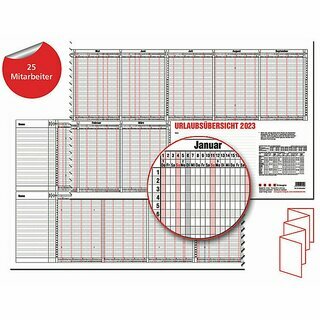 Güss Urlaubsplaner 12-55, 97,4 x 31 cm, für 25 MA,...
