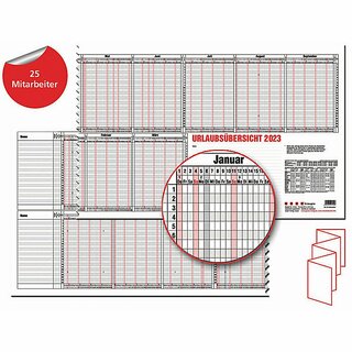 G�ss Urlaubsplaner 12-55, 97,4 x 31 cm, f�r 25 MA, leporello, faltbar, 2027