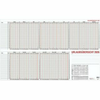 Gss Urlaubsplaner 12-30, 98,5 x 60 cm, fr 40 Mitarbeiter, 2026