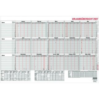 G�ss Urlaubsplaner 12-54, 44,1 x 29,7cm, f�r 15 MA,...
