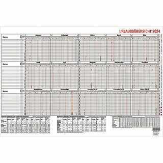 G�ss Urlaubsplaner 12-54, 44,1 x 29,7cm, f�r 15 MA, leporello, faltbar, 2027