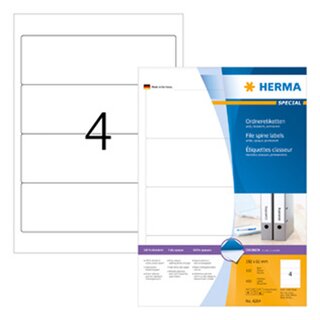 Ordner-Etiketten Herma 4284, kurz / breit, wei, 400 Stck