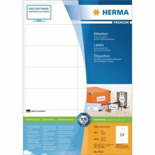 Etiketten Herma 4625 PREMIUM, 105 x 42,3mm (LxB), wei, 2800 Stck