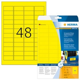 Folien-Etiketten Herma 8030 Signalschilder, 21,2 x 45,7mm (LxB), gelb, 1200 St