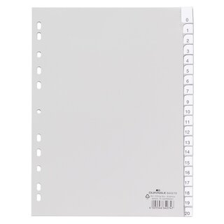 Register Durable 6443, blanko, A4, aus Kunststoff, 20...