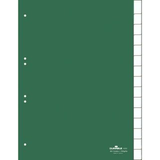 Durable Register PP Fenstertab blanko grn A4 15-tlg. volle H.