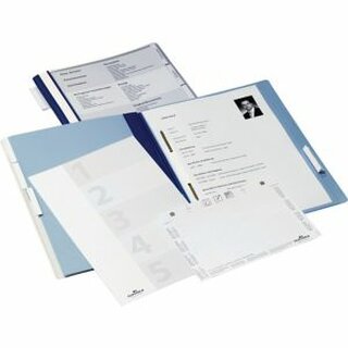 Hngehefter Durable 2555, Personal, A4, aus Hartfolie, 5 Heftungen, blau