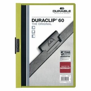 Klemmmappe Durable Duraclip 2209, A4, Fassungsvermgen: 60 Blatt, grn