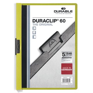 Klemmmappe Durable Duraclip 2209, A4, Fassungsvermgen: 60 Blatt, grn