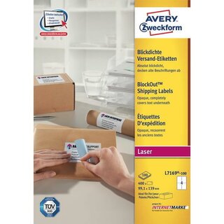 Adress-Etiketten Avery Zweckform L7169, 99,1 x 139mm (LxB), wei, 100Bl/400 St