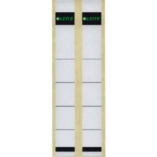 R�ckenschilder Leitz 1646, kurz/extraschmal, hellgrau, 10 St�ck